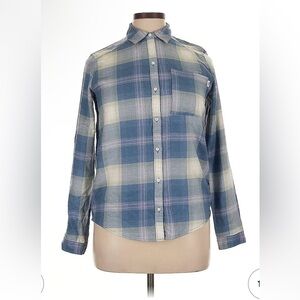 Abercrombie & Fitch Blue and Cream Checkered Shirt